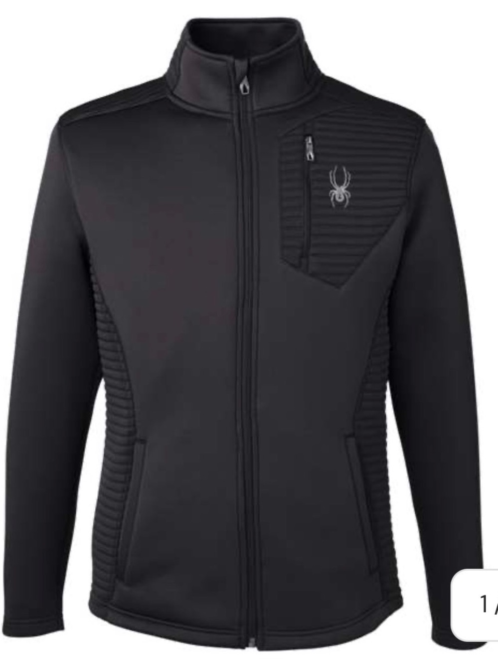 Spyder Black Softshell Zip-Up Jacket